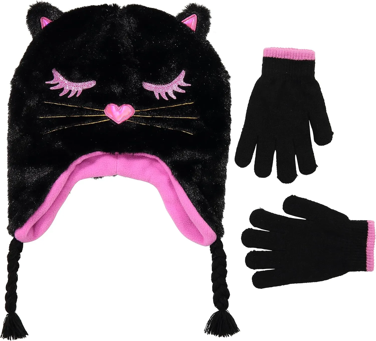 Toddler Winter Hat and Gloves Set for Ages 4-7 or Boys & Girls Winter Hat & Toddler Mittens Ages 2-4