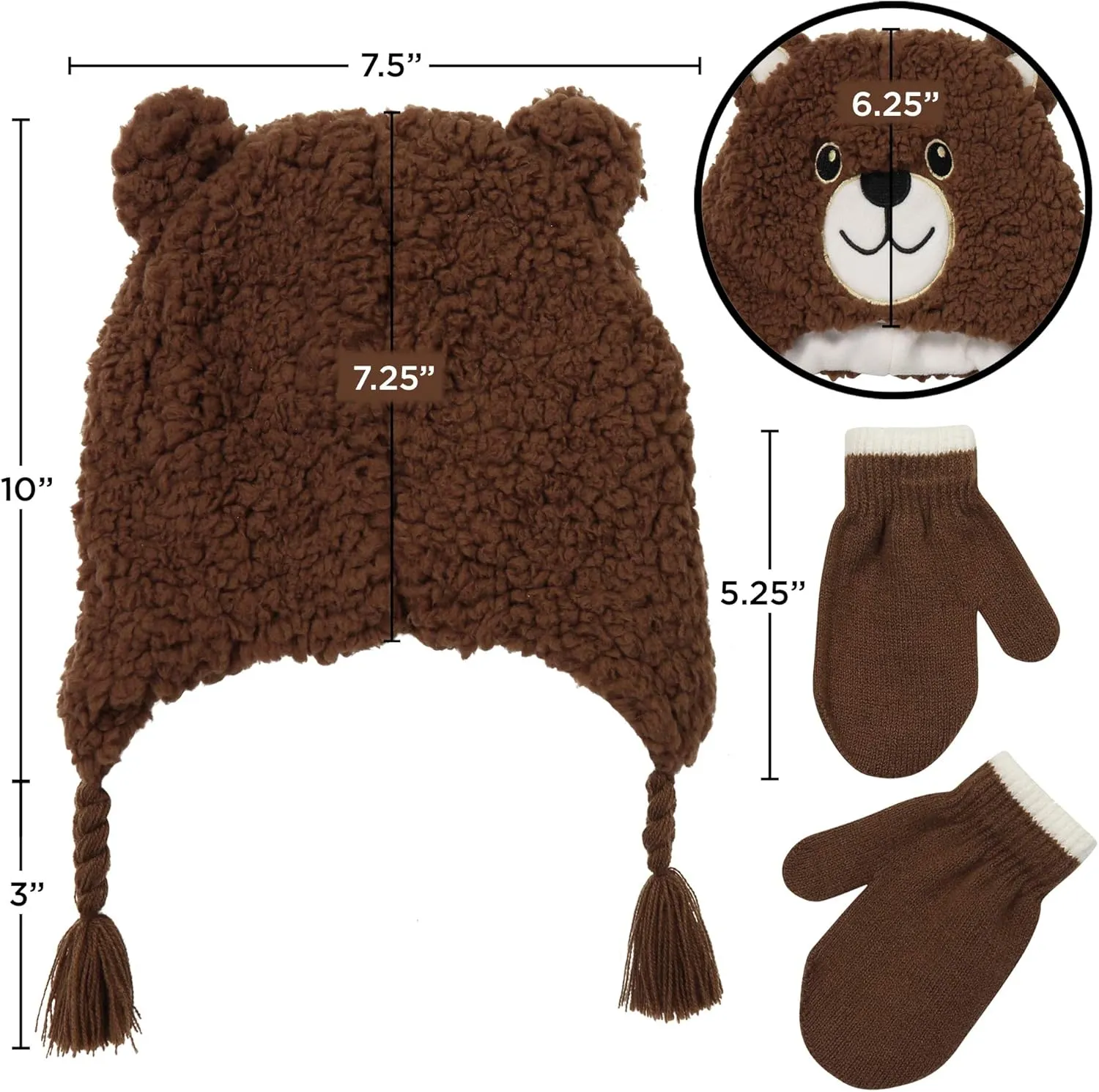 Toddler Winter Hat and Gloves Set for Ages 4-7 or Boys & Girls Winter Hat & Toddler Mittens Ages 2-4