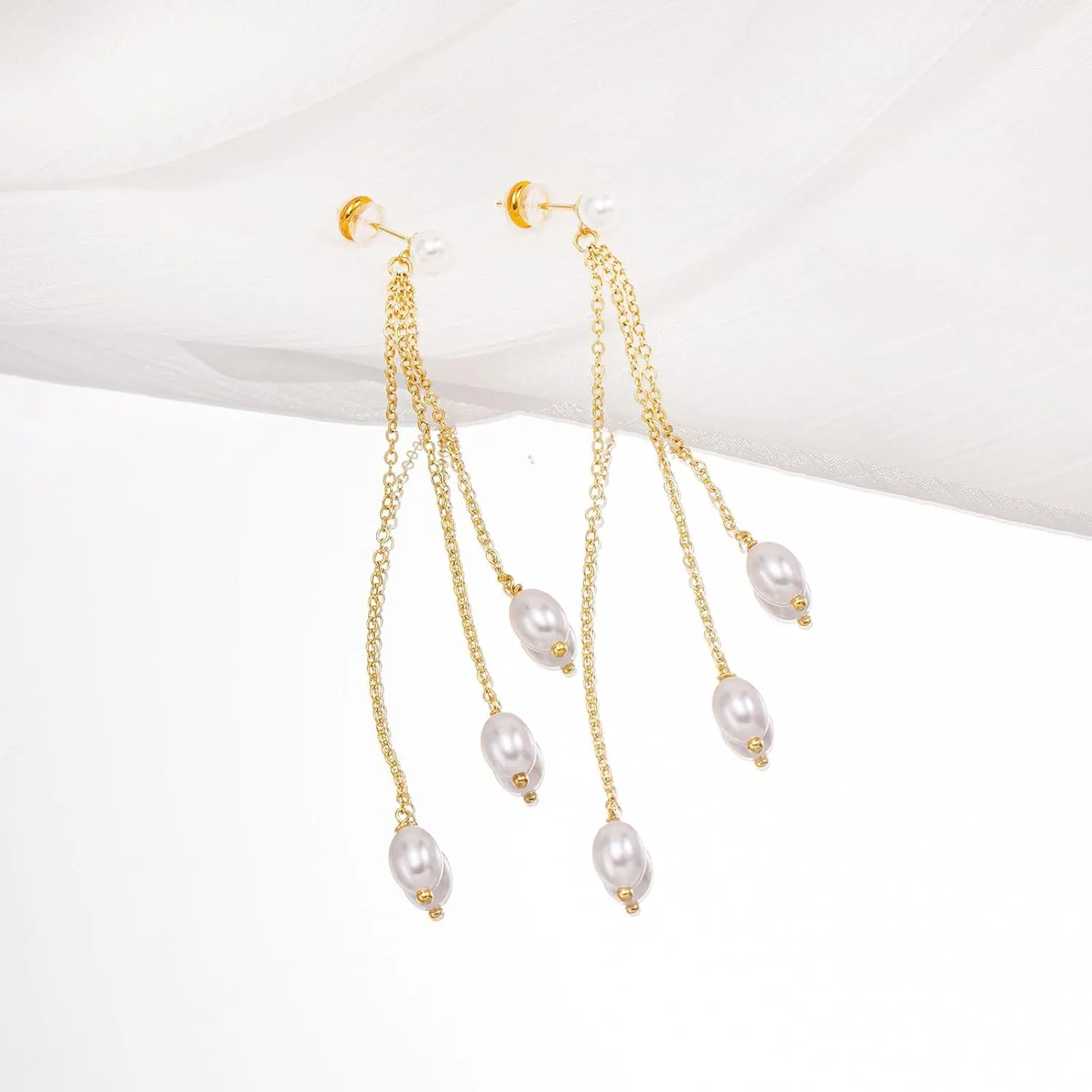 VRIUA Dangle Earrings for Women - 14K Gold Plated Statement Drop Earrings Dainty CZ Wedding Dangling Earrings Trendy Jewelry
