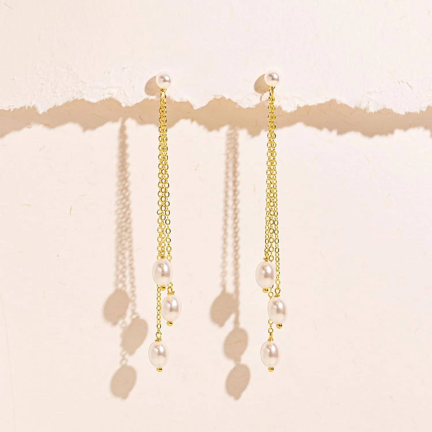 VRIUA Dangle Earrings for Women - 14K Gold Plated Statement Drop Earrings Dainty CZ Wedding Dangling Earrings Trendy Jewelry