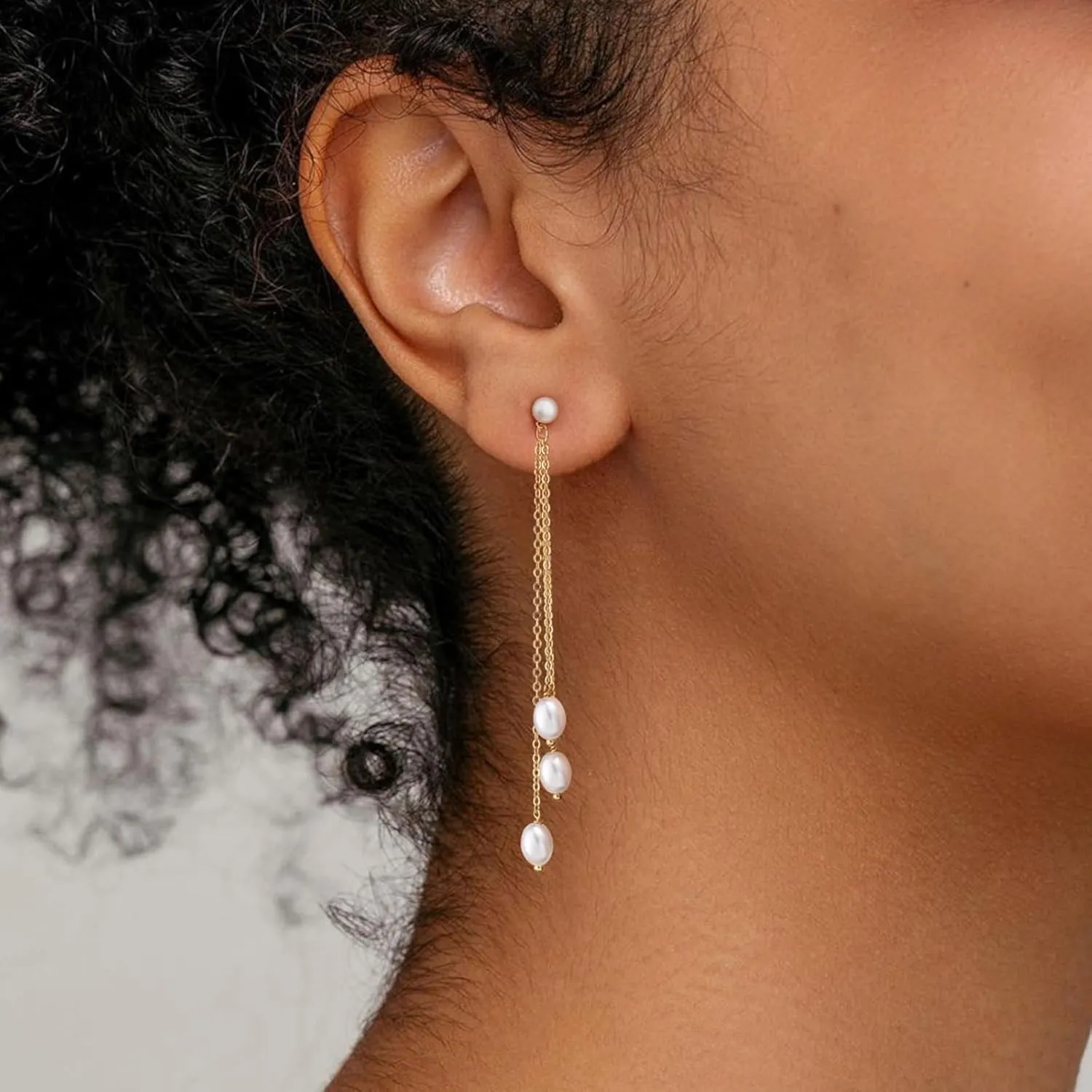 VRIUA Dangle Earrings for Women - 14K Gold Plated Statement Drop Earrings Dainty CZ Wedding Dangling Earrings Trendy Jewelry