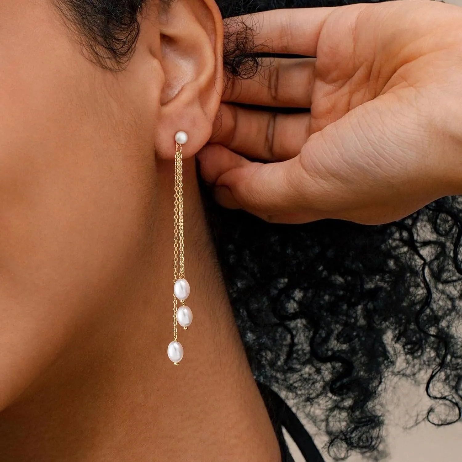 VRIUA Dangle Earrings for Women - 14K Gold Plated Statement Drop Earrings Dainty CZ Wedding Dangling Earrings Trendy Jewelry